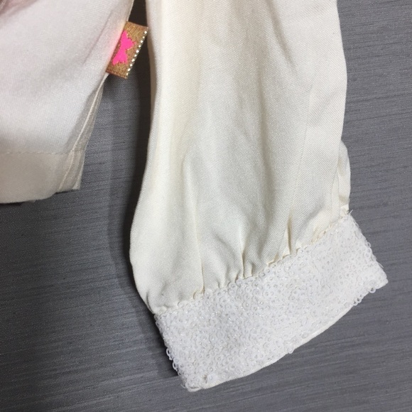 Billiblush Girls NWT sequin collar cream blouse - Picture 2 of 7